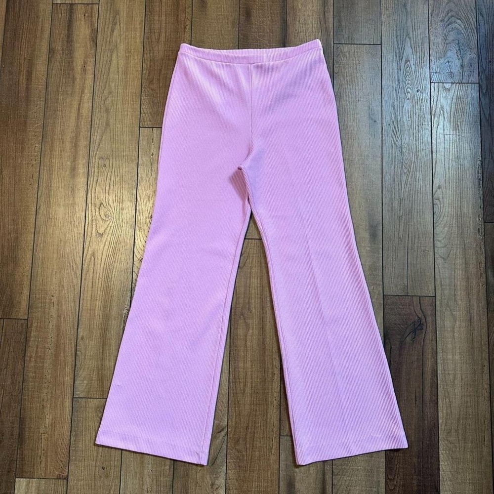 jcpenney Pink Ribbed Flare Leggings
